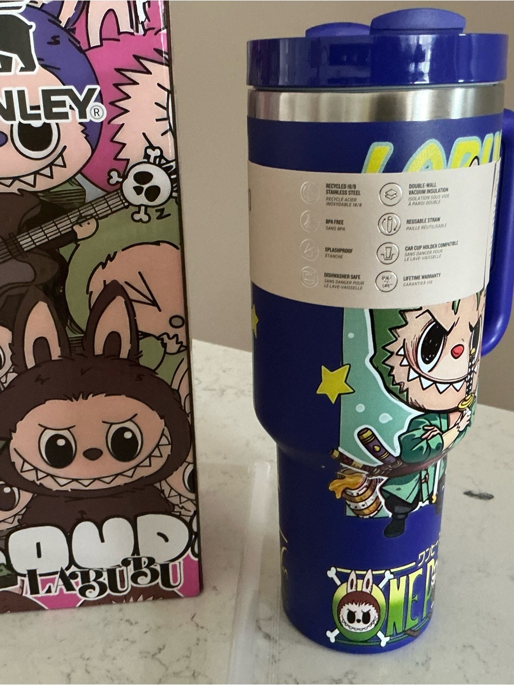 Labubu X Stanley 40 oz tumbler limited edition vacum insulated with straw NEW - Picture 3 of 7